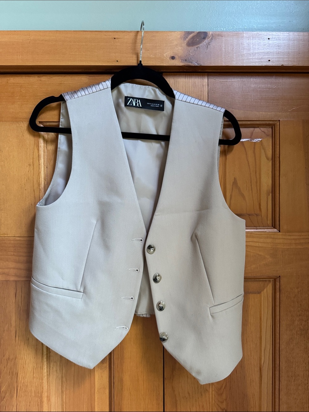 ZARA Beige women’s Tailored Vest